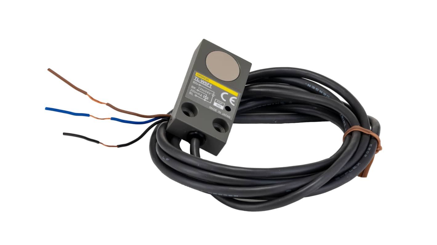 Omron 电感式接近开关, 块状主体, 可检测5 mm, 嵌入式安装, 5m线长, IP67, 24.9mm x 10mm x 50mm, TL-W系列