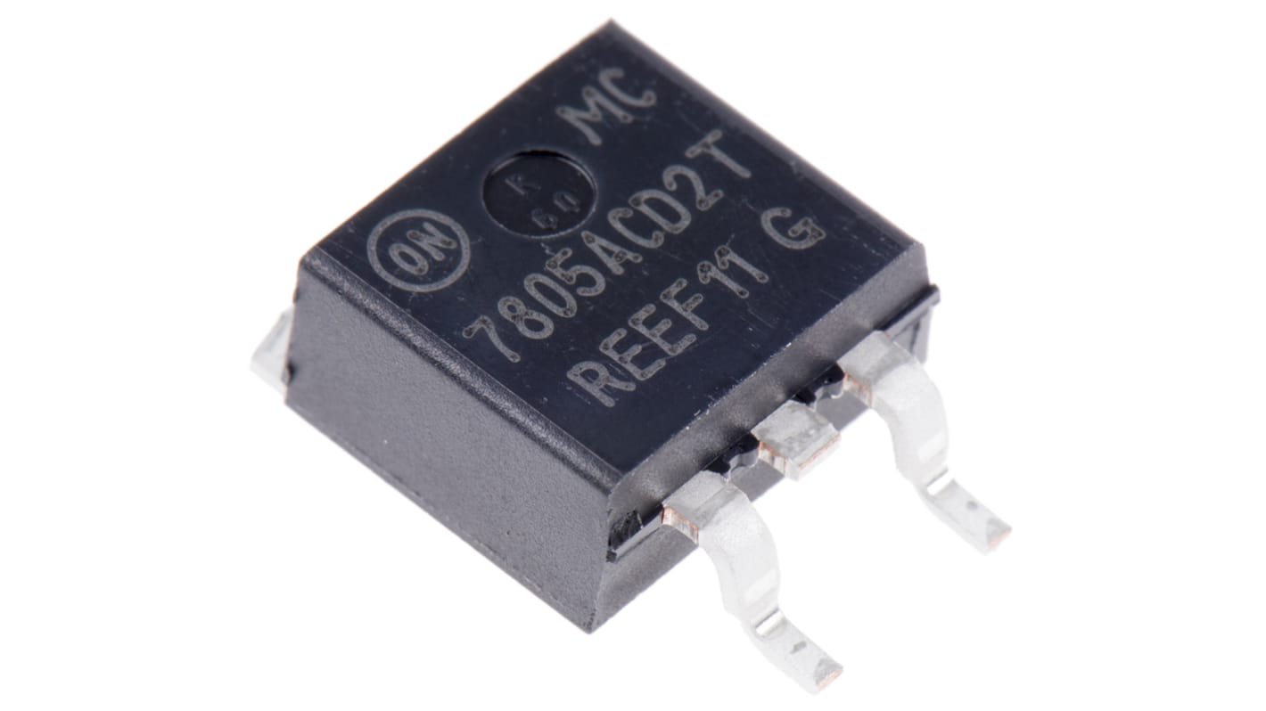 onsemi 线性稳压芯片, 5 V输出, 2.2A最大输出, 单路输出, D2PAK, 贴片, 3针