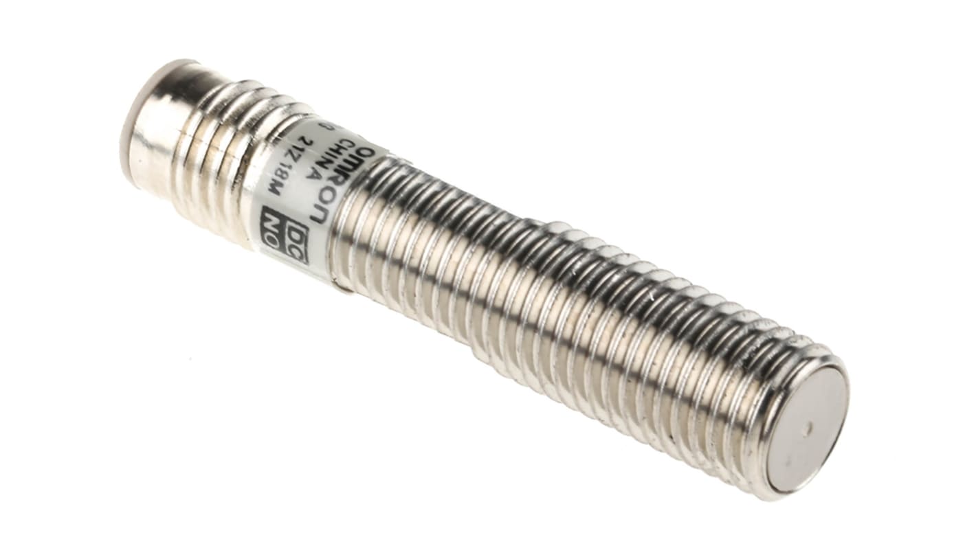Omron Inductive Barrel-Style Proximity Sensor, M8 x 1, 2 mm Detection, NPN Output, 12 → 24 V dc, IP67