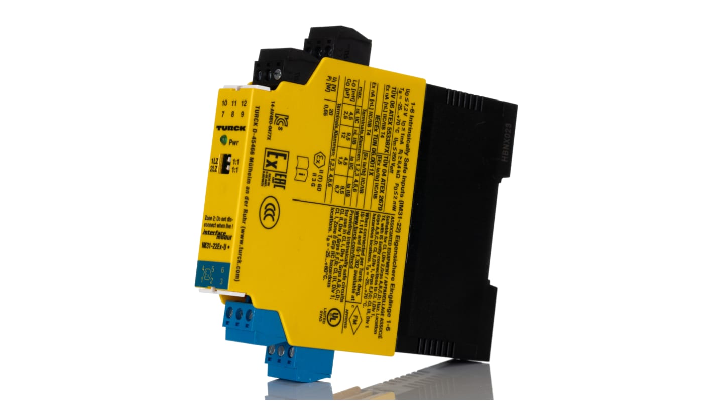 Turck 2 Channel Galvanic Barrier, Analogue Input Isolator, Current, Voltage Input, Voltage Output, ATEX, IECEx