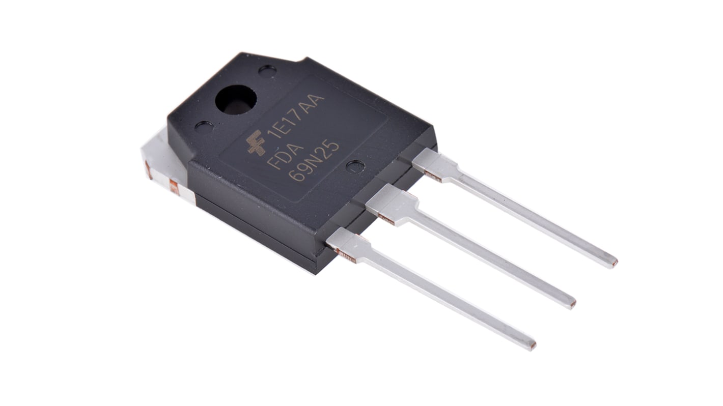 N-Channel MOSFET, 69 A, 250 V, 3-Pin TO-3PN onsemi FDA69N25