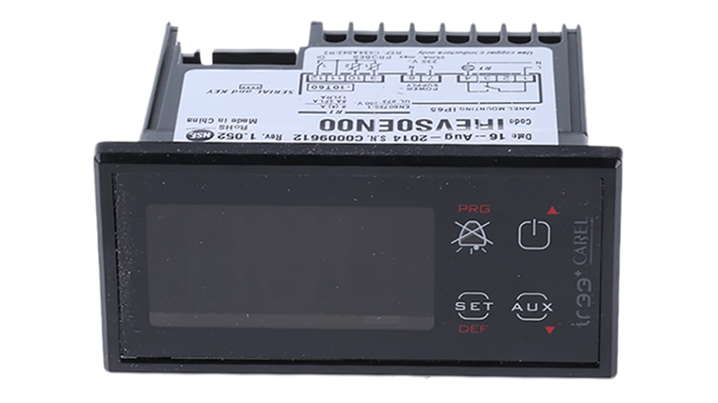 Controlador de temperatura ON/OFF Carel serie IR33+, 76.2 x 34.7mm, 230 V ac Termopar de tipo K