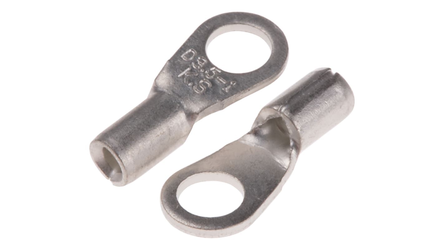 RS PRO Uninsulated Ring Terminal, #6 Stud Size, 0.5mm² to 1.5mm² Wire Size