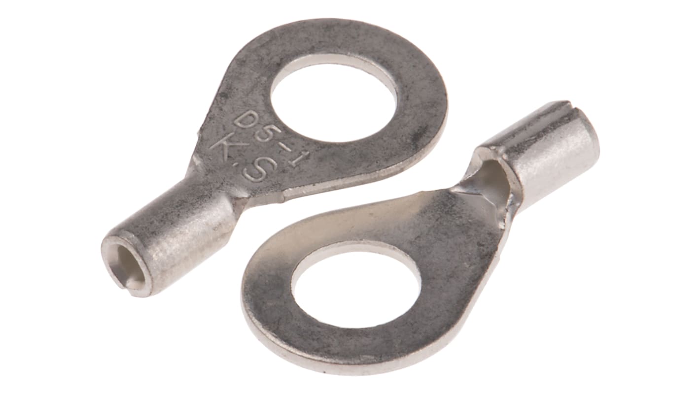 RS PRO Uninsulated Ring Terminal, #10 Stud Size, 0.5mm² to 1.5mm² Wire Size