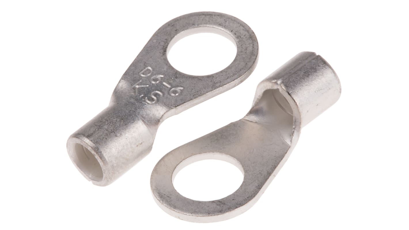 Terminale ad occhiello RS PRO, Ø perno 6.5mm, dimens. max filo 6mm², 10AWG