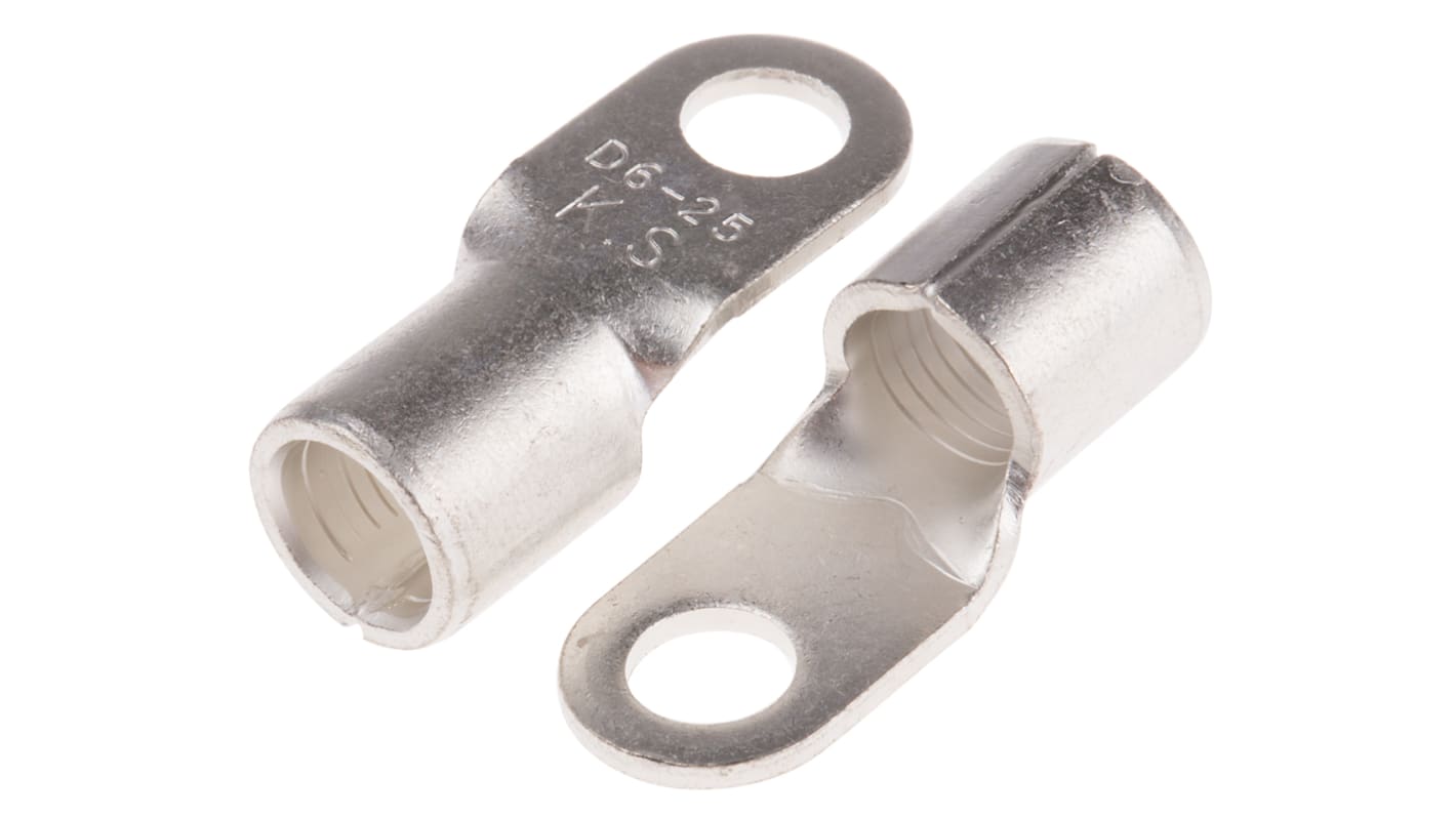 RS PRO 铜线鼻子, Φ6.5mm内环, 6.5mm螺栓, 25mm²线规, -40°C至+150°C