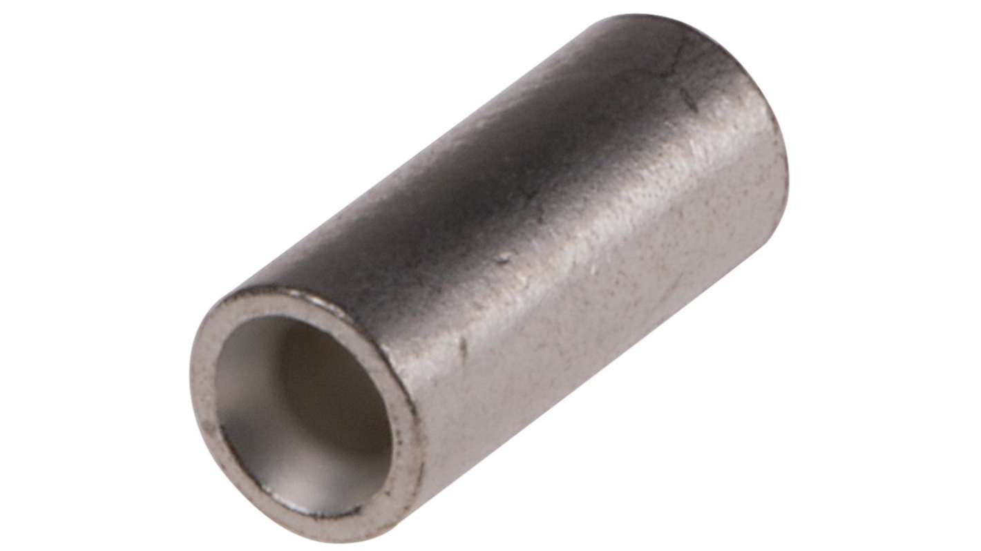 RS PRO Parallel Splice Connector, Metal, Uninsulated, Tin 22 → 16 AWG