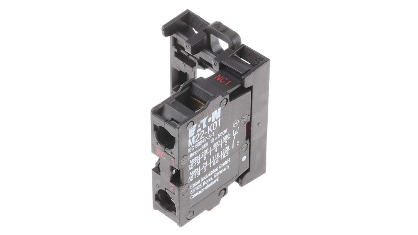 Eaton RMQ Titan M22 Kontaktblock mit Halter 1 Öffner 500V Schraubanschluss