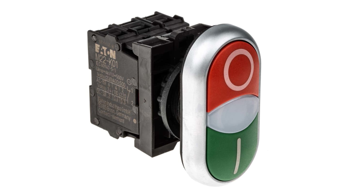 Eaton RMQ Titan M22 Series Illuminated Push Button, Panel Mount, 22mm Cutout, IP66