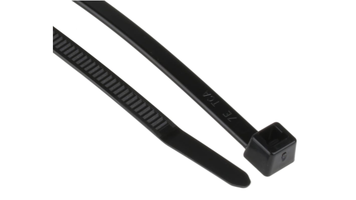 HellermannTyton Cable Tie, Inside Serrated, 150mm x 4.6 mm, Black Polyamide 6.6 (PA66), Pk-100