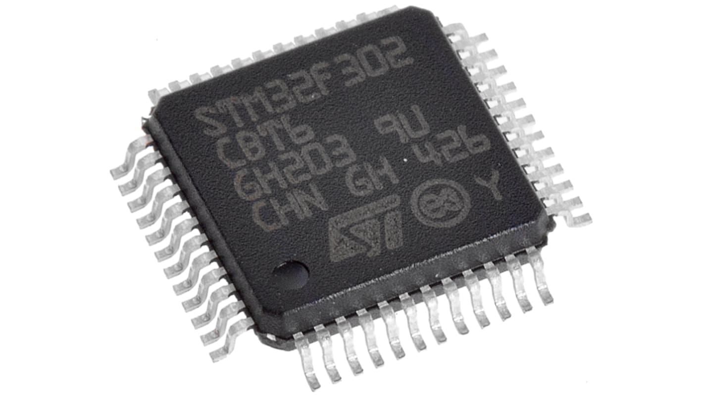 STMicroelectronics STM32F3单片机, ARM Cortex M4内核, 48针, LQFP, 最大72MHz, 128 kB 闪存, 32 kB RAM