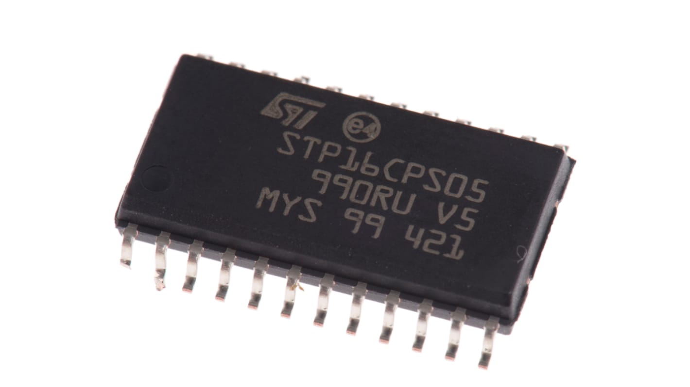 STMicroelectronics STP16CPS05MTR LED Driver IC, 3 → 5.5 V ac 100mA 24-Pin SOIC