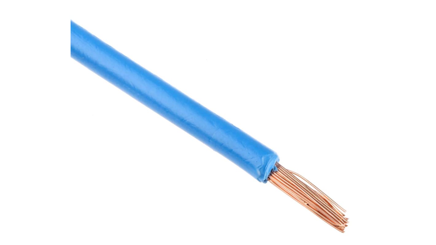 RS PRO Mid-blue 4 mm² Hook Up Wire, 12 AWG, 52/0.3 mm, 100m, PVC Insulation