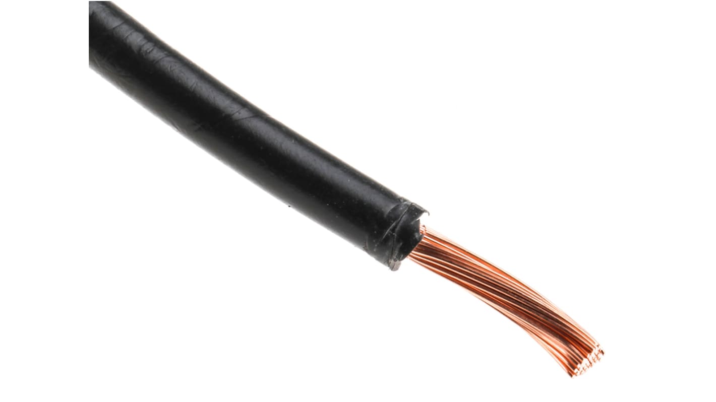 RS PRO Black 4mm² Hook Up Wire, 12 AWG, 52/0.3 mm, 100m, PVC Insulation