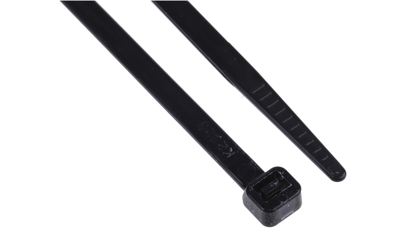 RS PRO Cable Tie, 300mm x 4.8mm, Black Nylon, Pk-1000