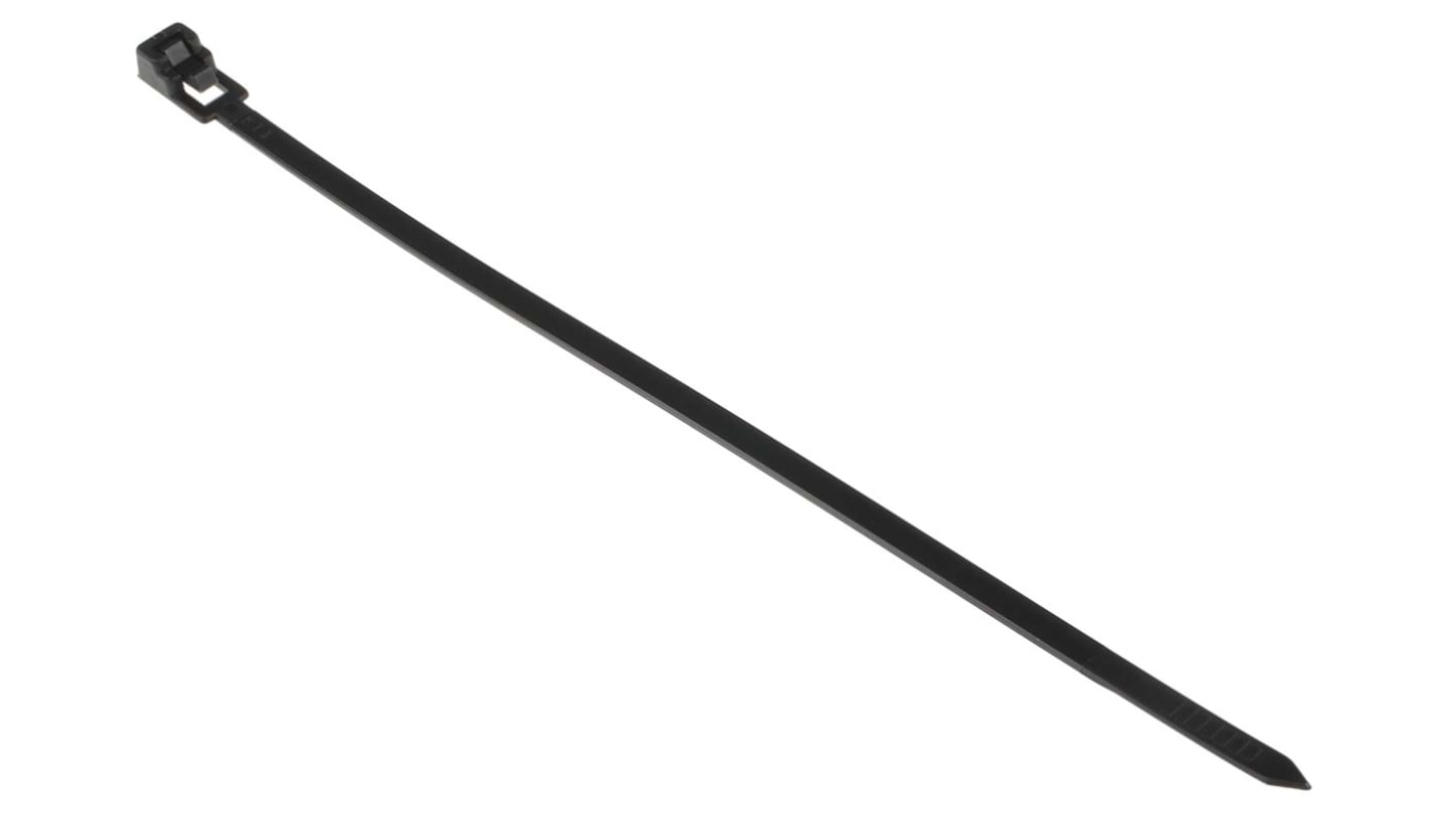 Brida RS PRO de Nylon 66 Negro, 200mm x 4.5 mm, Reutilizable