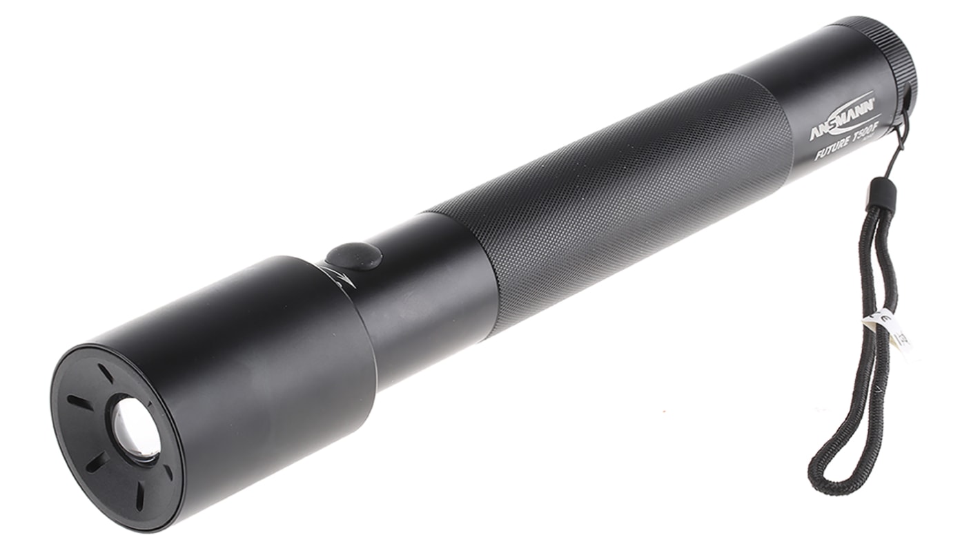 Ansmann 充电式手电筒, 970lm, LED, 3 个 D电池, 黑色, Future T500F