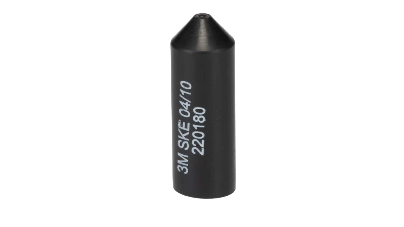 3M End Cap Black, Polyolefin Adhesive Lined, 10mm