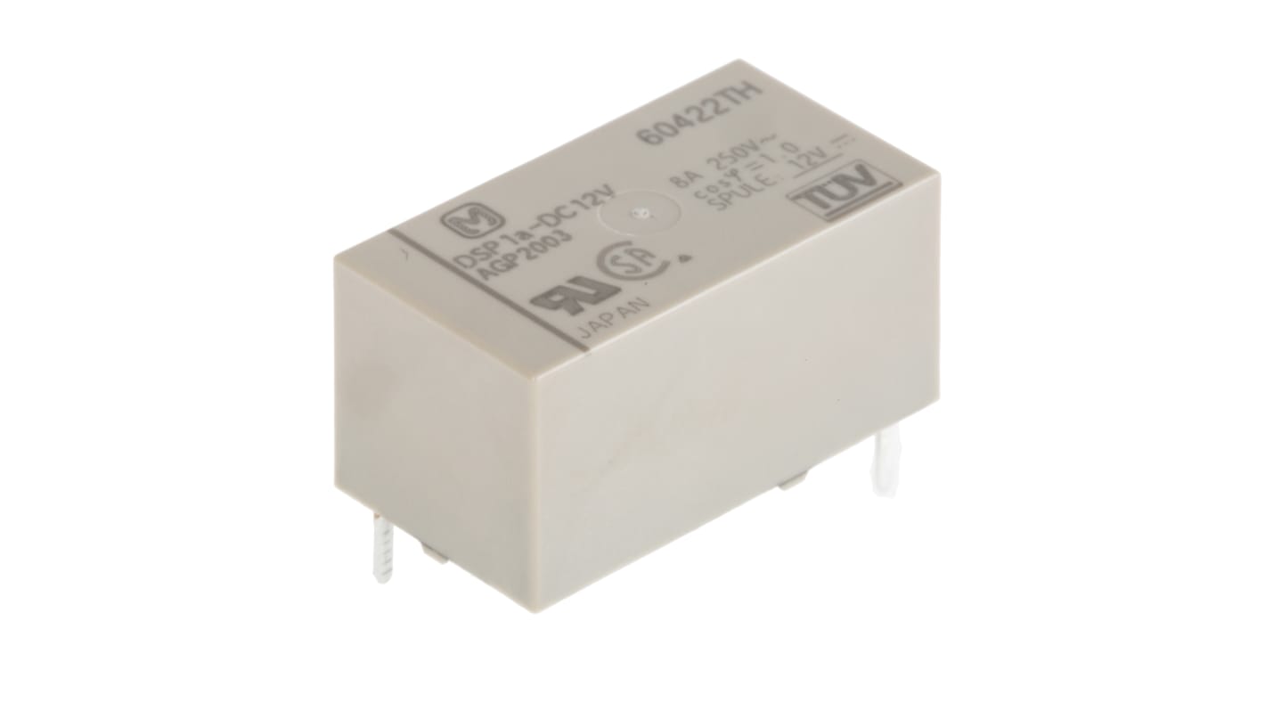DSP1A-DC12V | Panasonic パワーリレー, 12V dc, SPST, 8A, 基板 DSP1A-DC12V | Panasonic パワーリレー, 12V dc, SPST, 8A, 基板