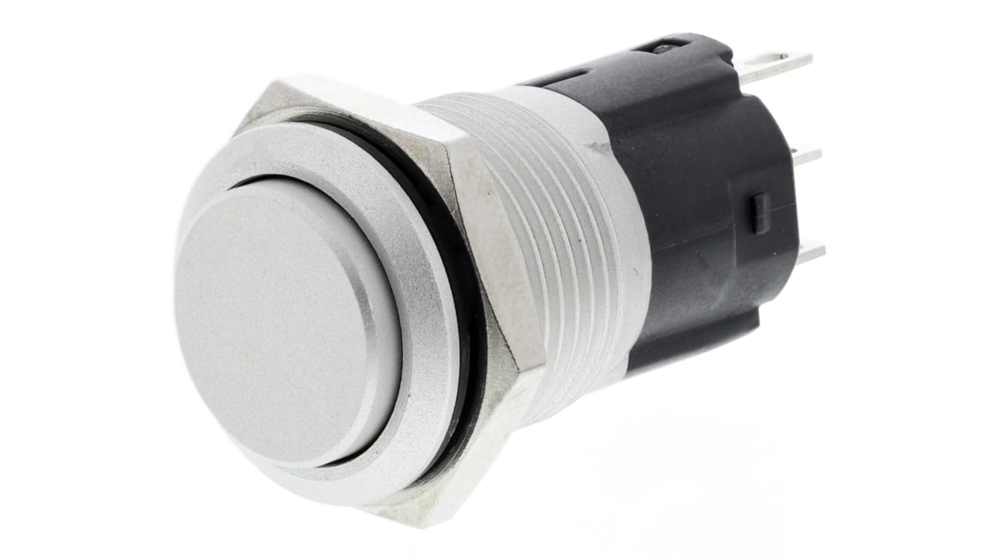 EAO 82 Series Push Button Switch, Momentary, Panel Mount, 16mm Cutout, SPDT, 240V, IP65, IP67