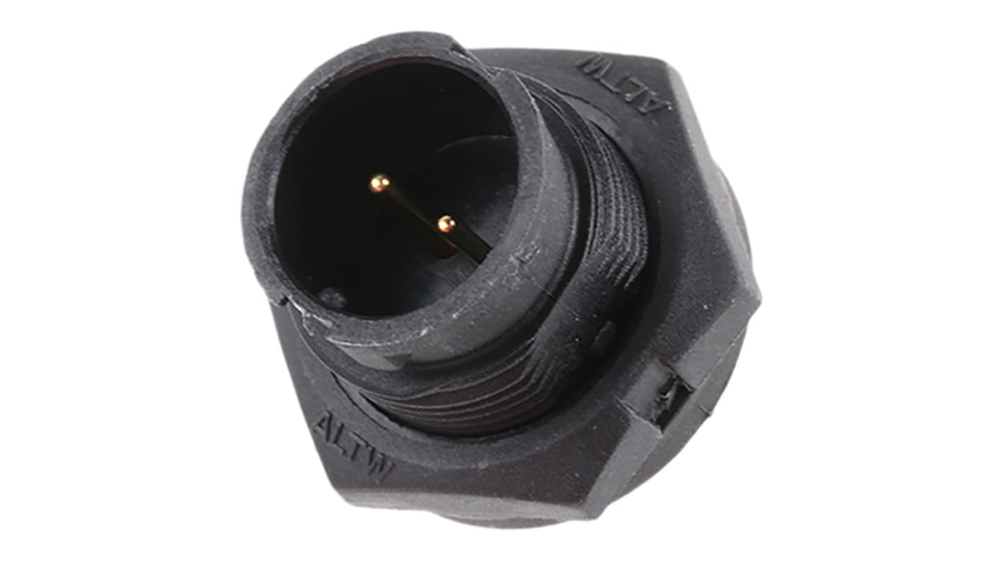 Amphenol Industrial Circular Connector, 2 Contacts, Panel Mount, Plug, Male, IP67, Ceres Series