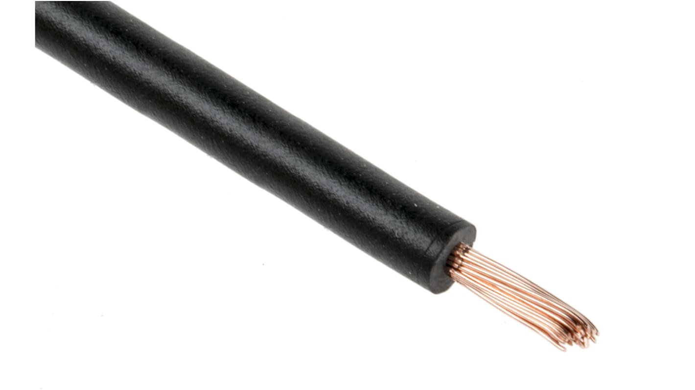 RS PRO Black 1mm² Hook Up Wire, 18 AWG, 32/0.2 mm, 25m, PVC Insulation