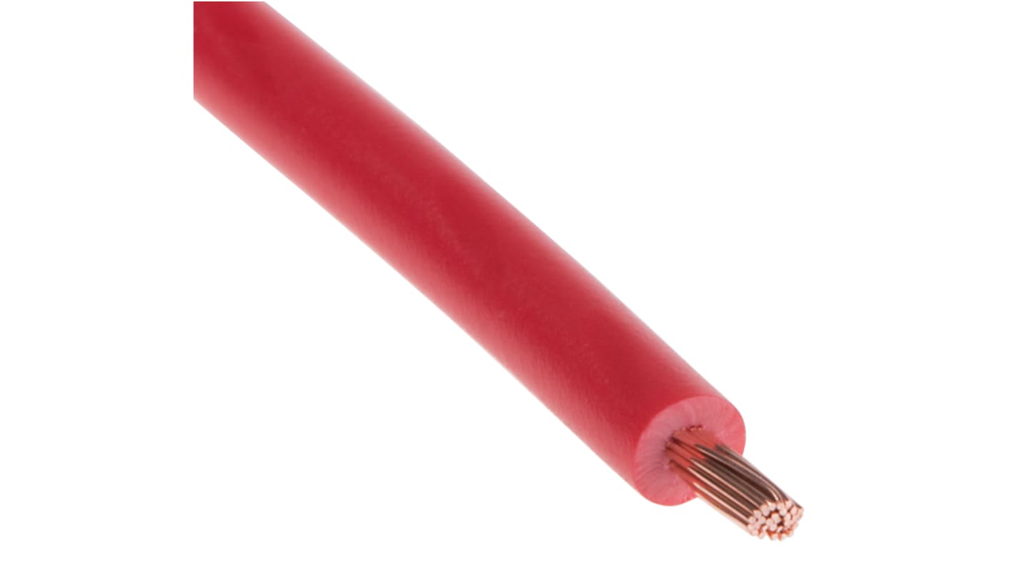 RS PRO Einzeladerleitung 1 mm², 18 AWG 25m Rot PVC isoliert Ø 3.4mm 32/0.2 mm Litzen