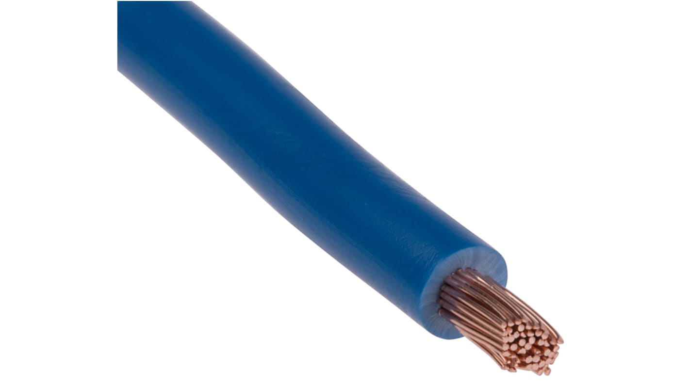 RS PRO Blue 4 mm² Hook Up Wire, 11 AWG, 56/0.3 mm, 25m, PVC Insulation