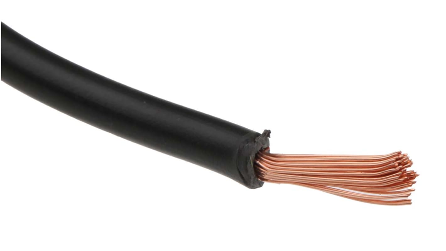 RS PRO Black 2.5mm² Hook Up Wire, 13 AWG, 50/0.25 mm, 100m, PVC Insulation