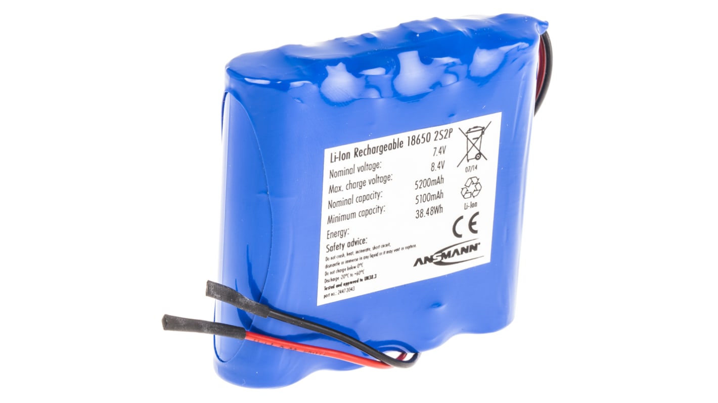 Pacco batterie ricaricabile Ansmann, 4 celle, 7.2V, 5.2Ah, Ioni di litio