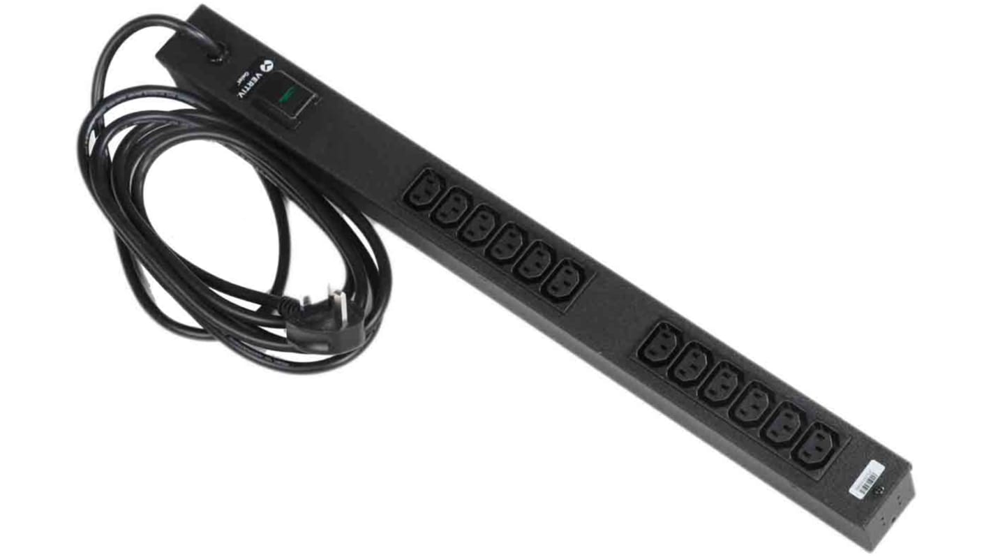 RS PRO 3m 12 Socket IEC C13 Extension Lead, 230 V