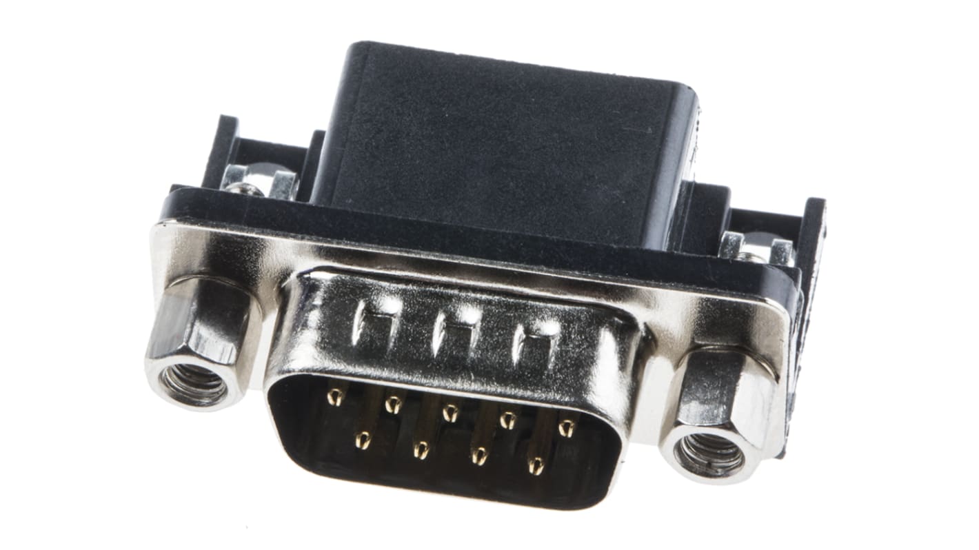 RS PRO DB9针标准D-Sub公插, 直角, THT安装, DIP 焊接端接, 250V, 3A
