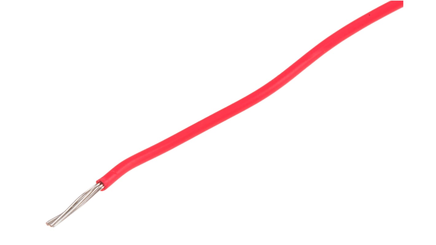 RS PRO 红色电线, 0.75 mm², 100m长, 18 AWG, 300 V, 最高+80°C, SR-PVC绝缘