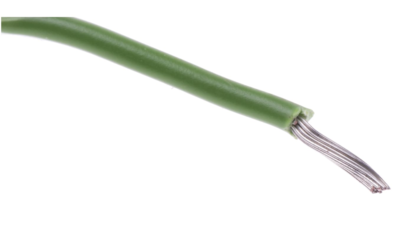 RS PRO Green 0.33 mm² Hook Up Wire, 22 AWG, 7/0.25 mm, 100m, PVC Insulation
