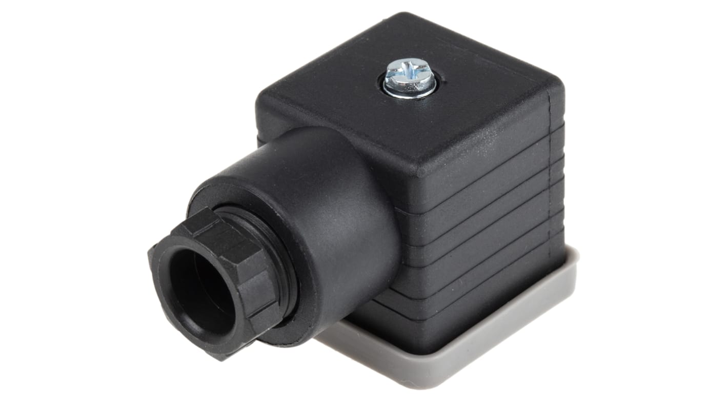 RS PRO 2P+E DIN 43650 A, Female Solenoid Valve Connector, 250 V ac Voltage