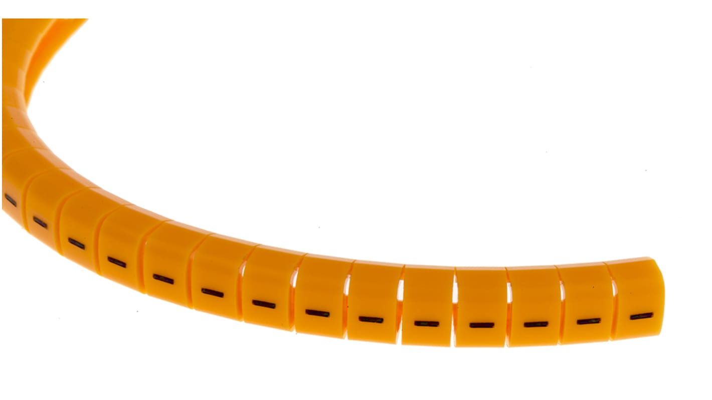 RS PRO Snap On Cable Marker, Black on Orange, 4 → 5mm Cable