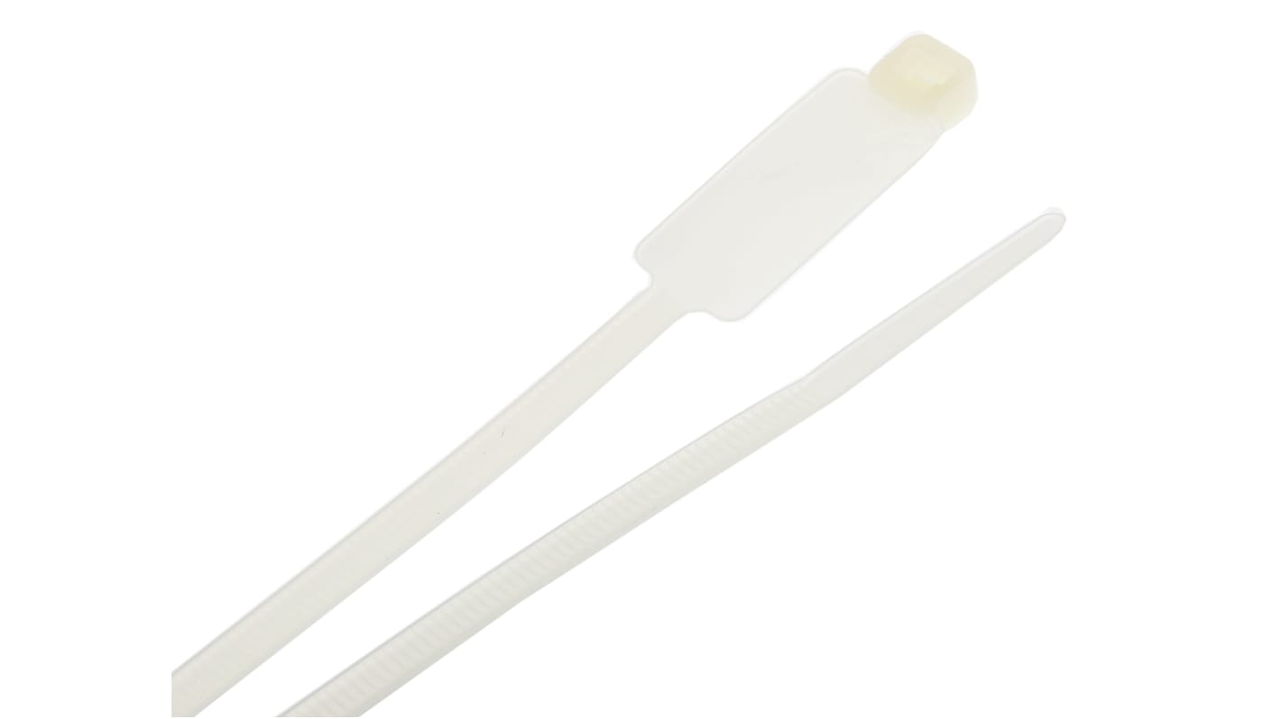 RS PRO Cable Tie Cable Markers, Natural