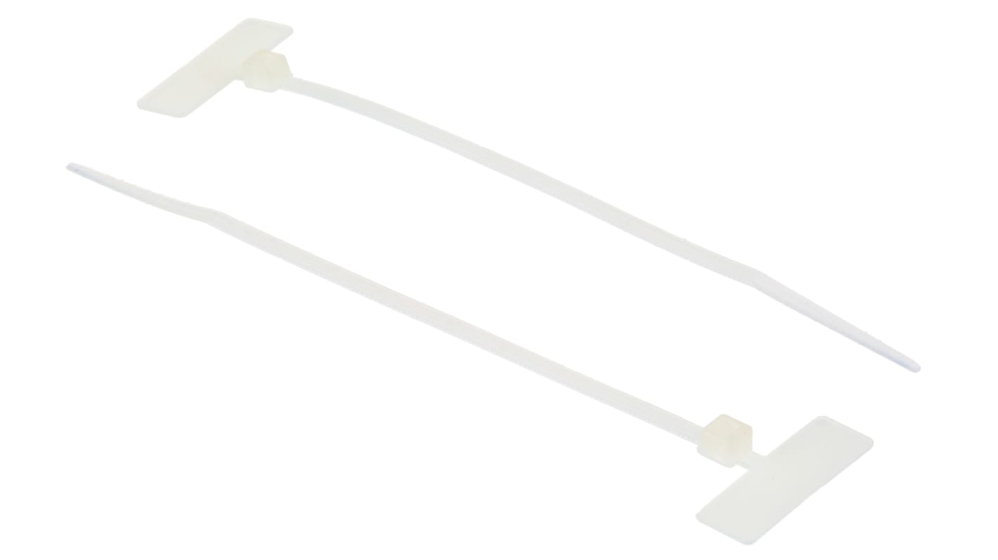 RS PRO Kabel-Markierer für Kabel, Kabelbinder, Beschriftung: Blank, Natur, 110mm x 2,5 mm, 100 Stück
