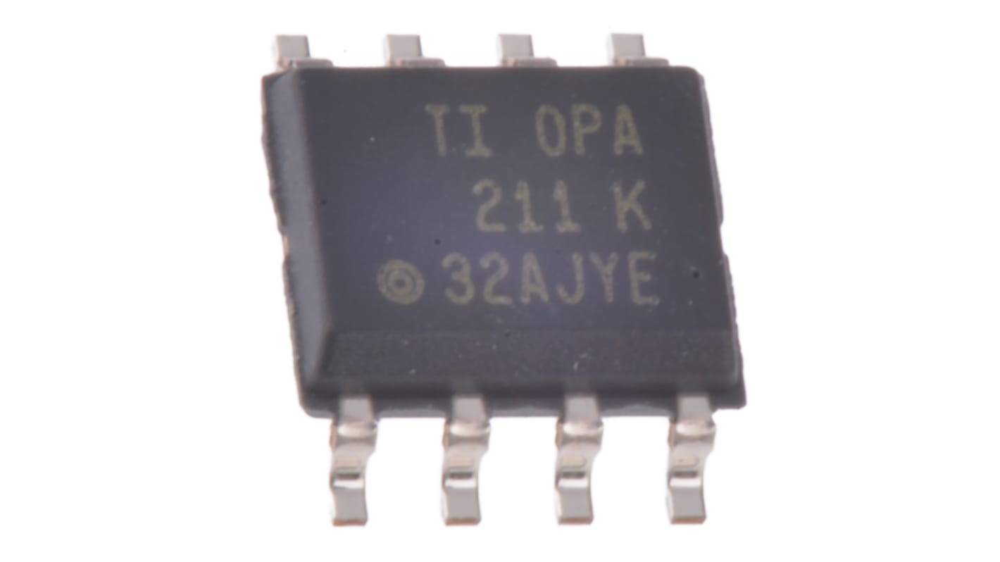 Amplificador operacional OPA211ID Precisión, 4,5 → 36 V 80MHZ SOIC, 8 pines 1 MHz