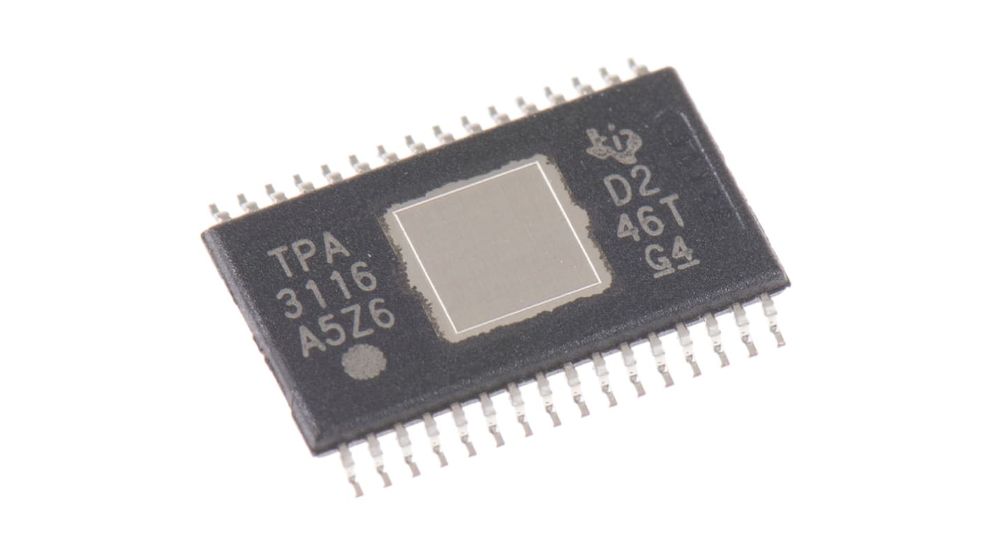 Amplificatore audio Classe D Texas Instruments, Mono/Stereo, 32 Pin, alim. singola, 50W, HTSSOP