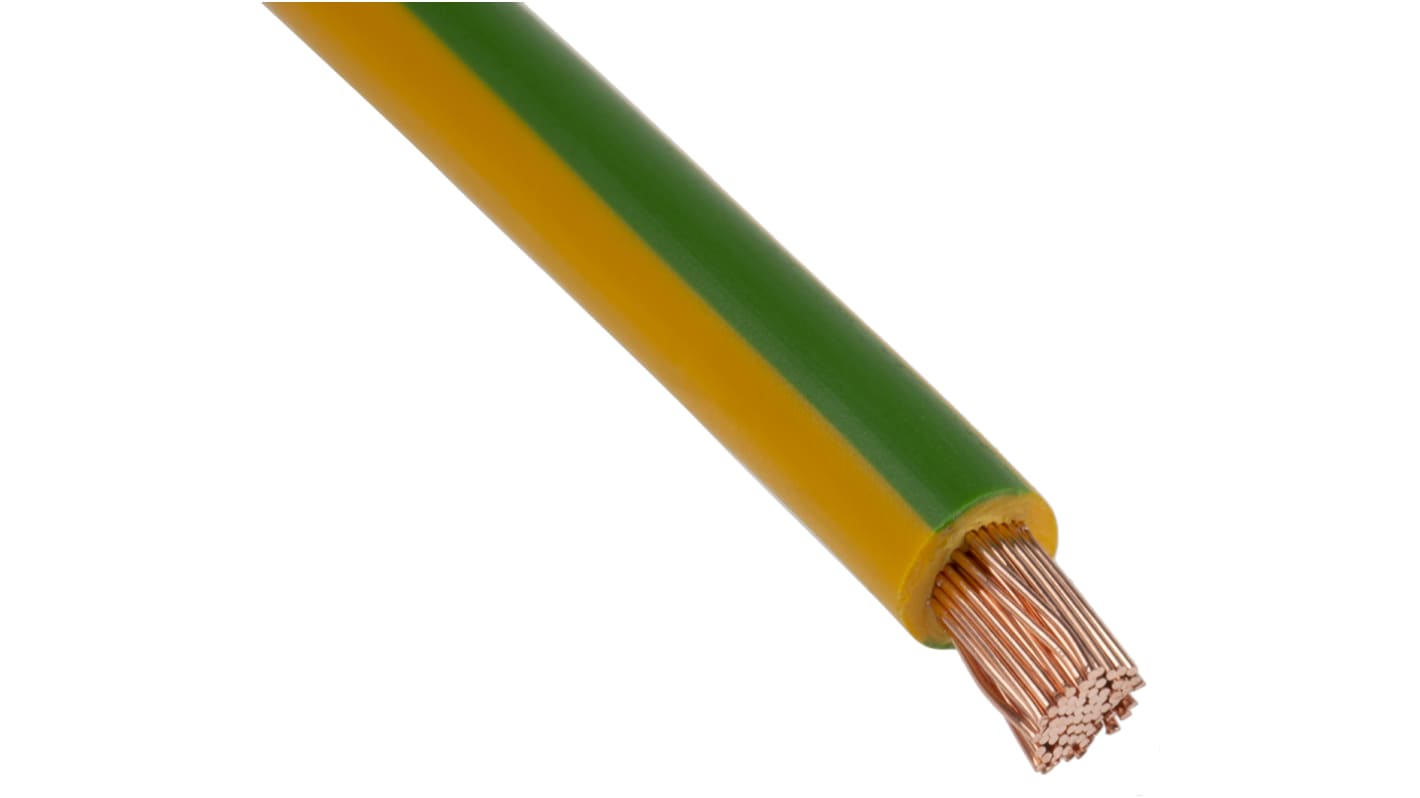 Lapp 绿色/黄色电线, 10 mm², 100m长, 450 V，750 V, 最高+70°C, PVC绝缘, ÖLFLEX® H07V-K系列