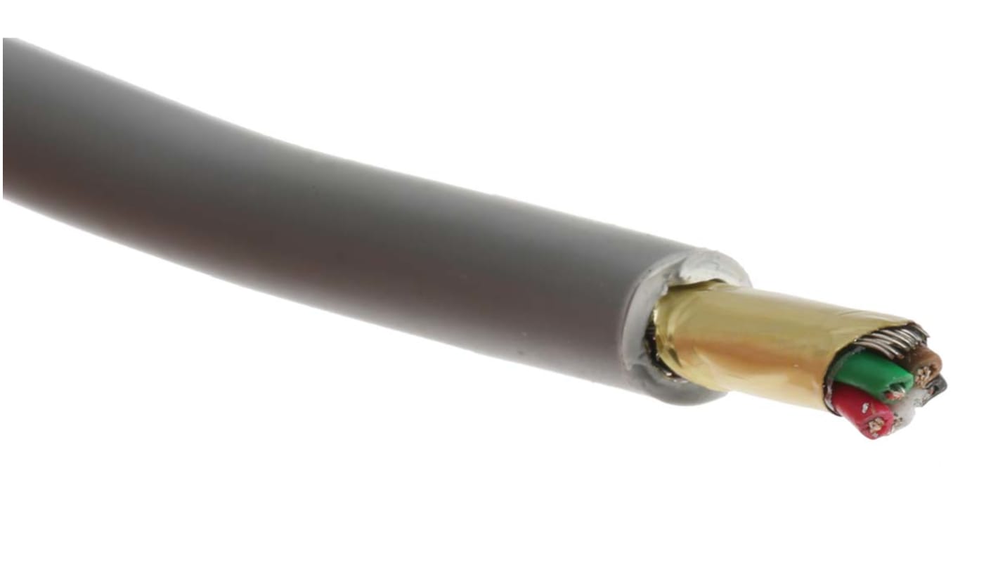 RS PRO Data Cable, 5 Cores, 0.22 mm², Screened, 24 AWG, 100m, Screened Shield