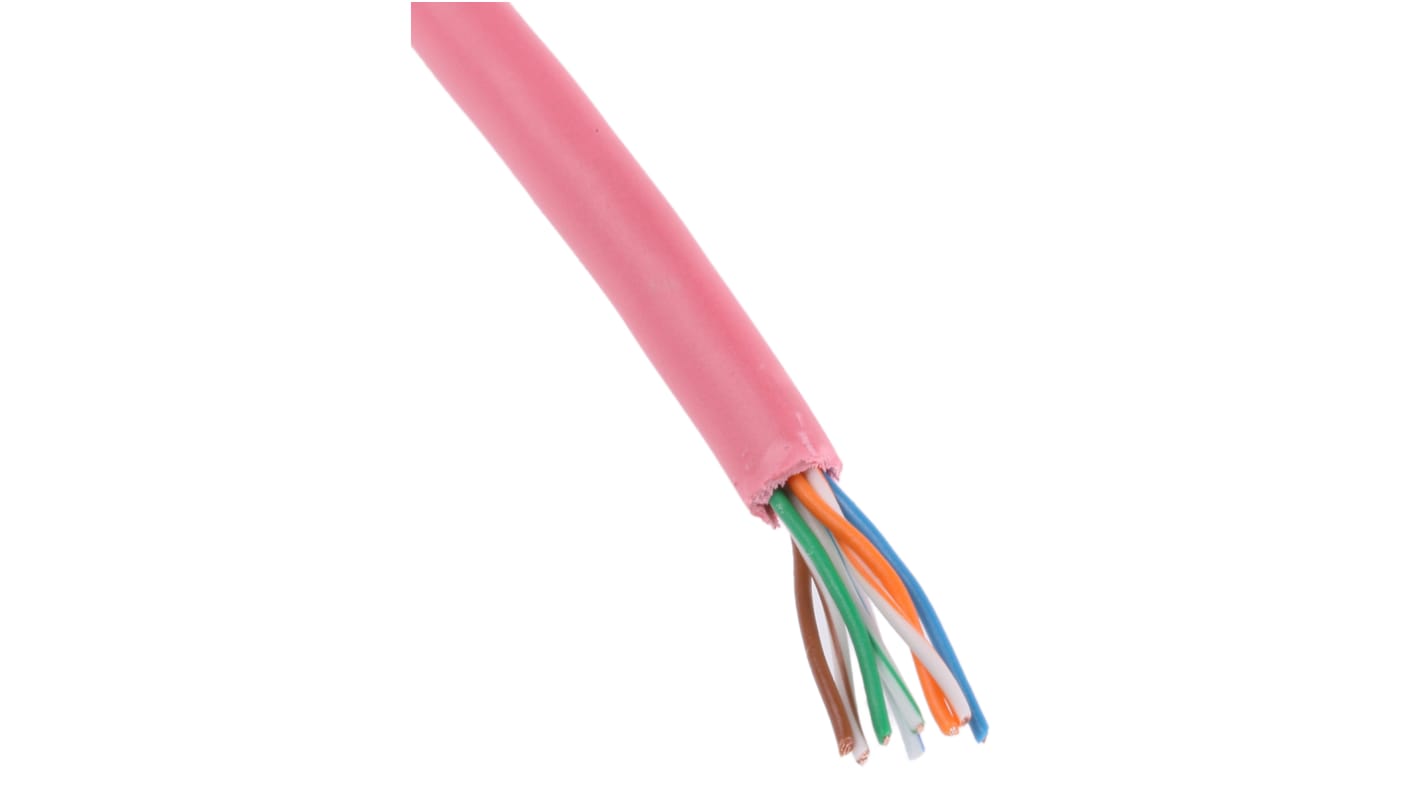 RS PRO, 50m Cat5, Red, U/UTPUnshielded, Unterminated PVC Sheath