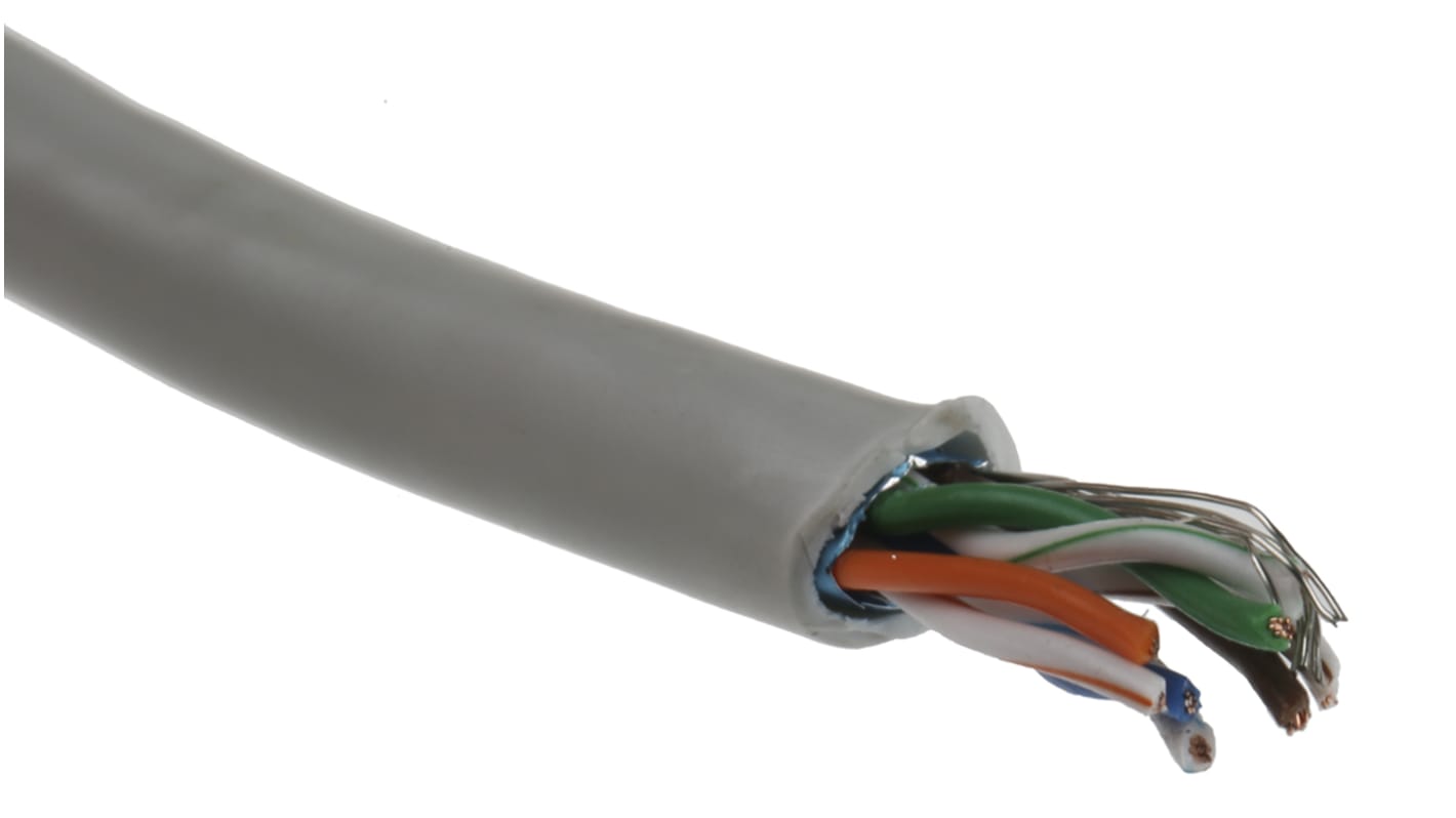 RS PRO, 100m Cat5e, Grey, F/UTPShielded, Unterminated PVC Sheath