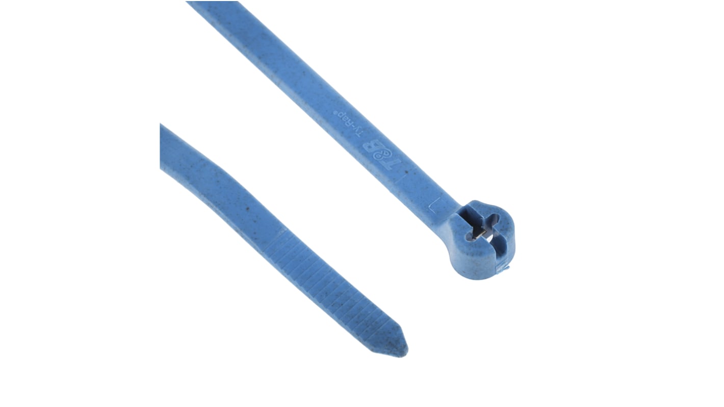 Thomas & Betts Cable Ties, 186mm x 4.7 mm, Blue Nylon, Pk-100