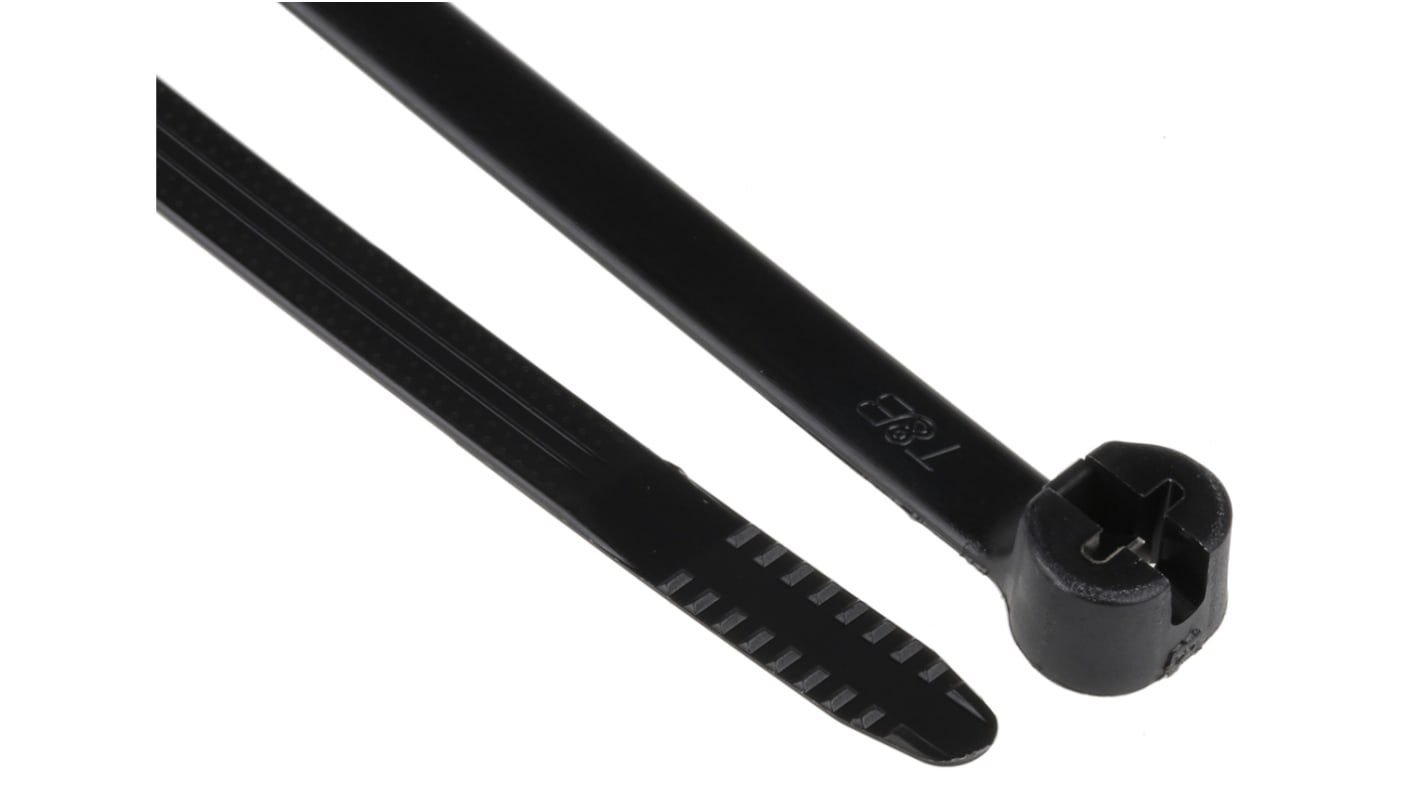 Thomas & Betts Cable Ties, 340.36mm x 6.9 mm, Black Nylon, Pk-500