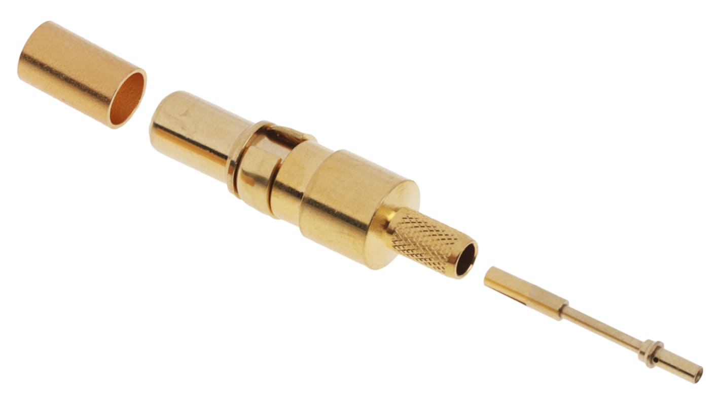 FCT, FMS Series, Male Crimp D-Sub Connector Coaxial Contact, Gold over Nickel Pin