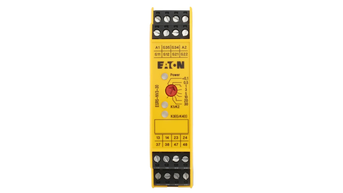 Eaton Dual-Channel Emergency Stop, Safety Switch/Interlock Safety Relay, 24V, 2 Safety Contacts