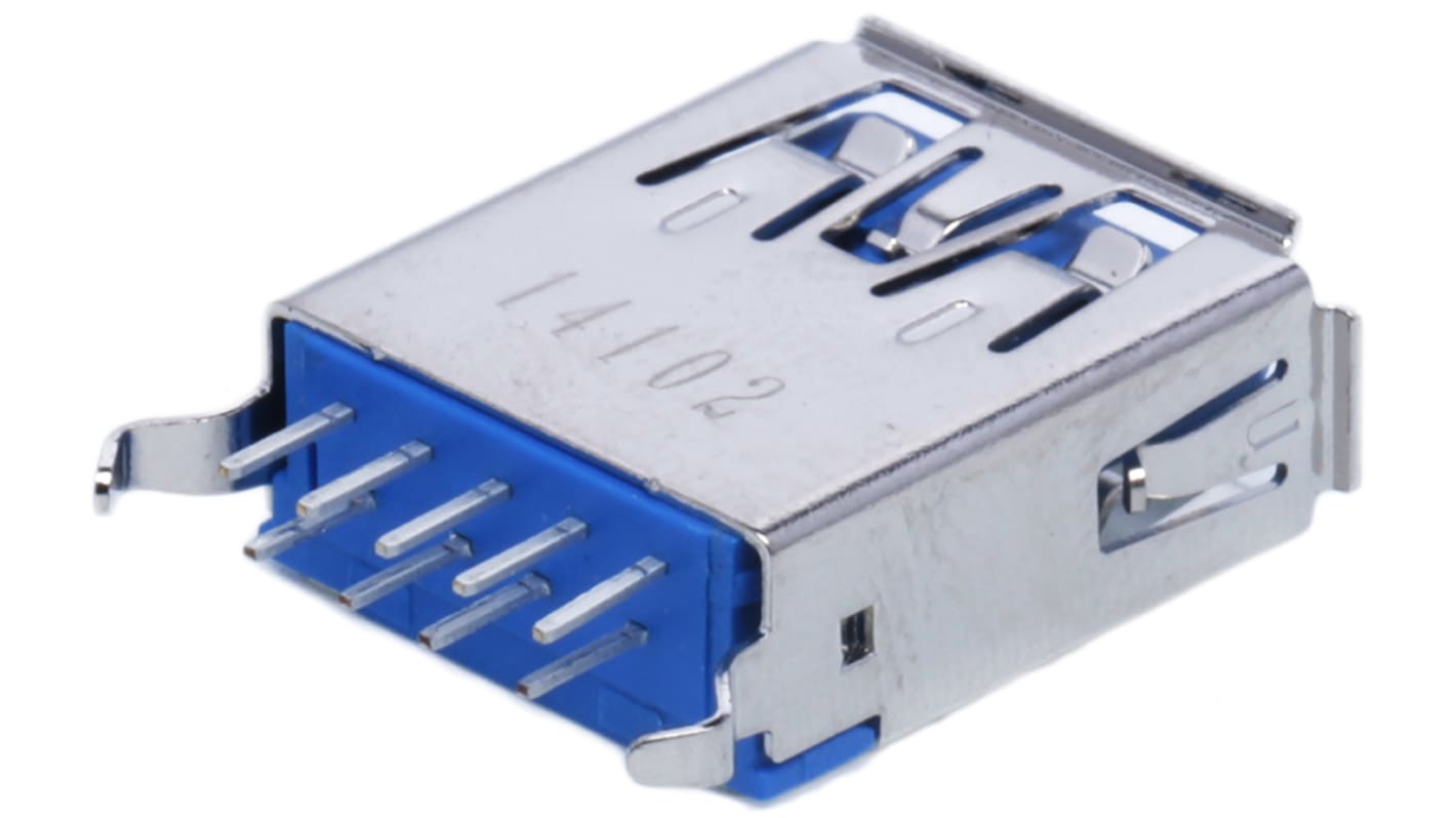 Molex USB接口, A型3.0, 焊接端接, THT安装, 直向, 48408系列