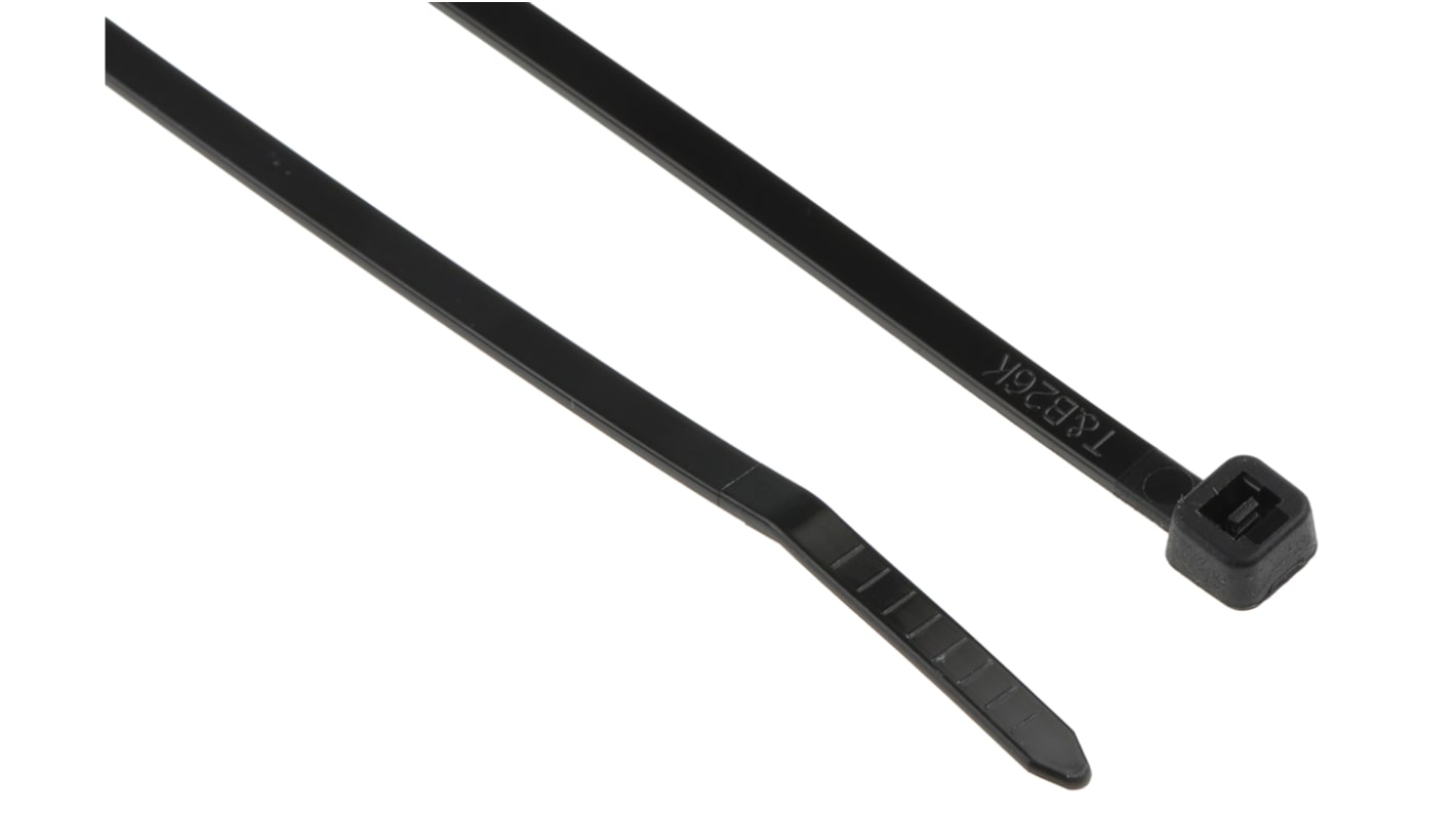 ABB Cable Tie, 300mm x 3.6 mm, Black Nylon, Pk-100